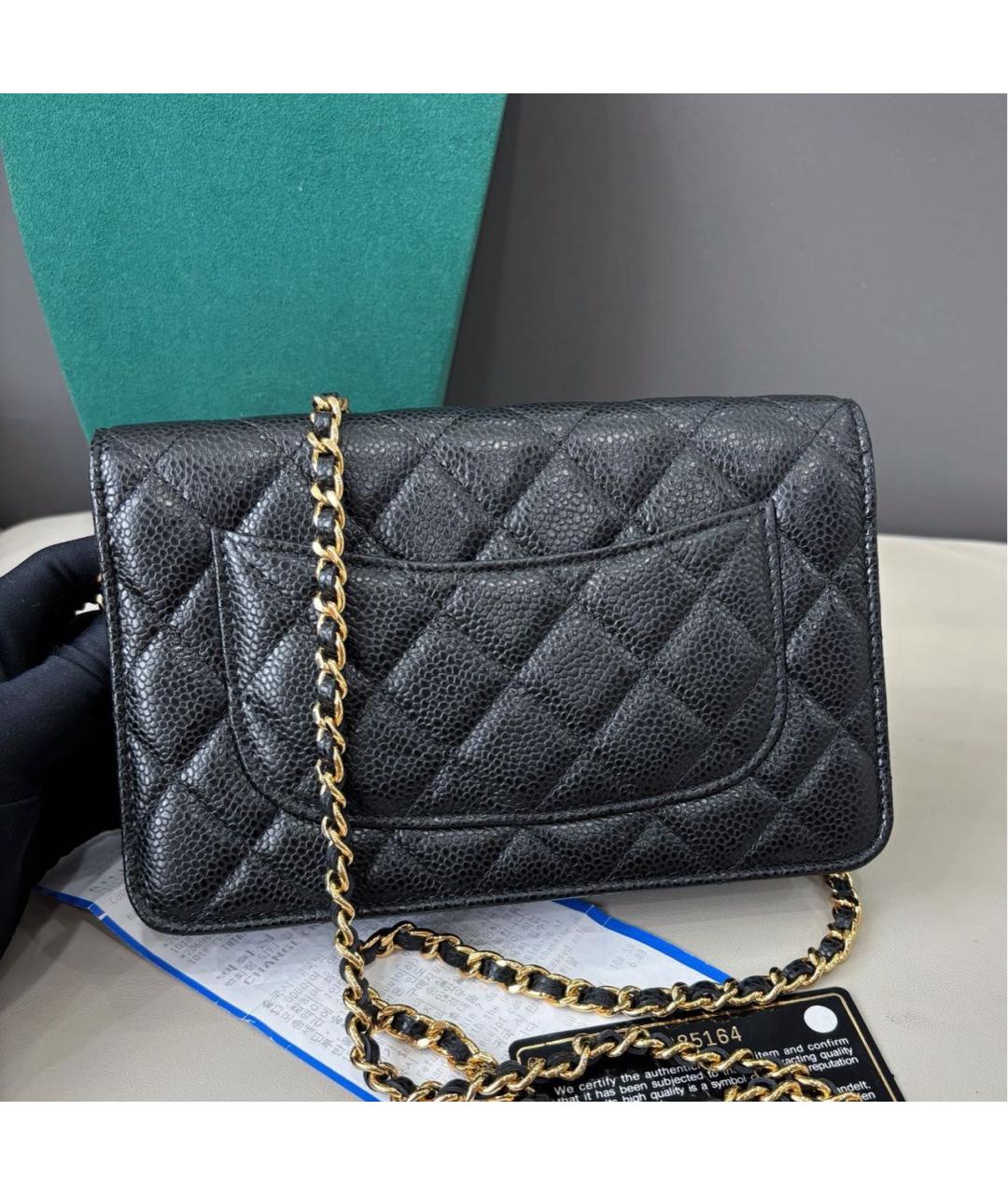 CHANEL Черная кожаная сумка через плечо, фото 3