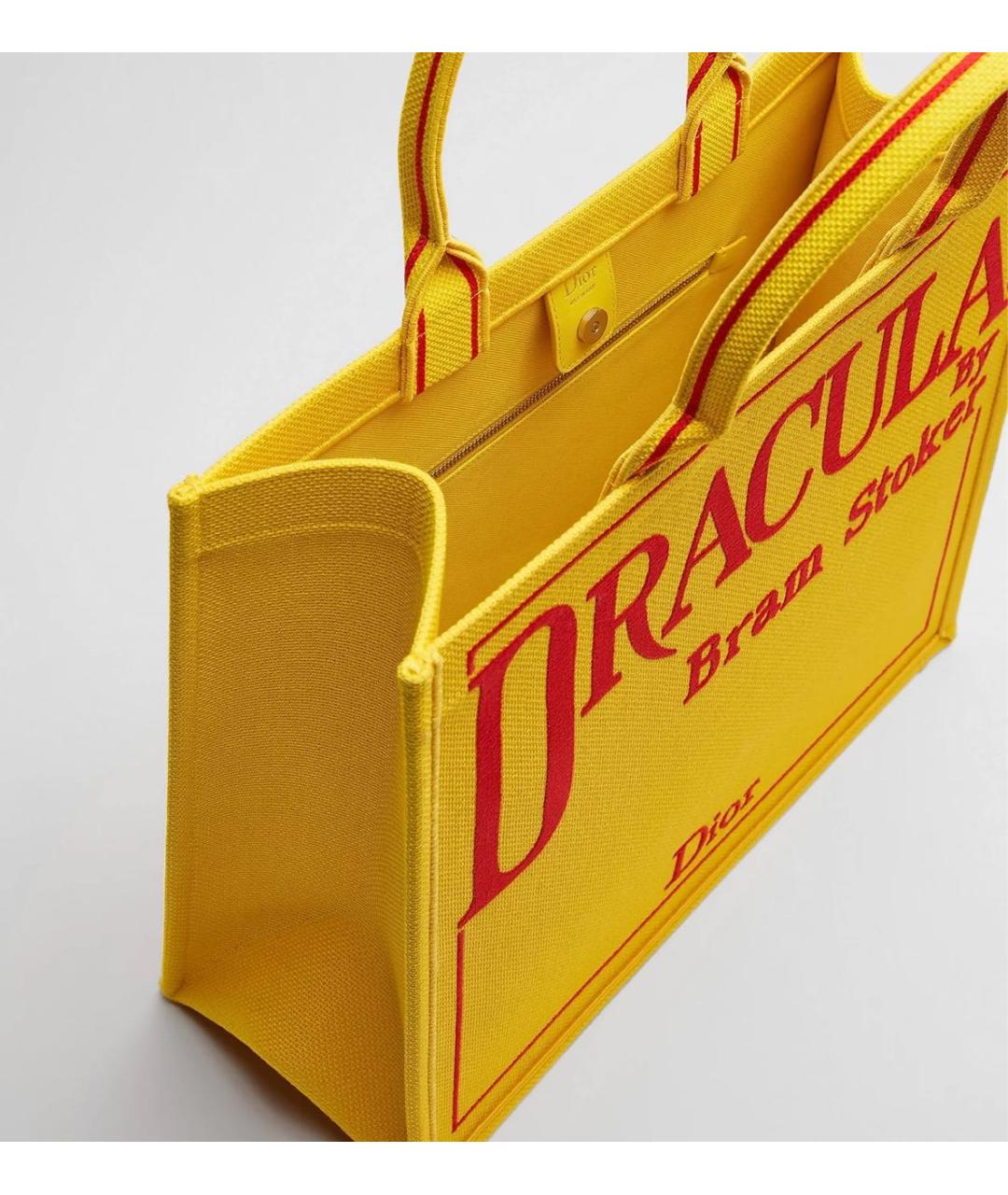 CHRISTIAN DIOR Желтая деним сумка тоут, фото 4