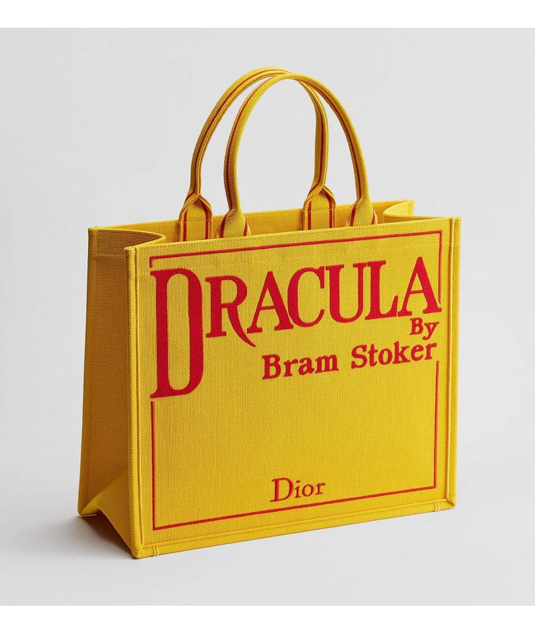 CHRISTIAN DIOR Желтая деним сумка тоут, фото 3