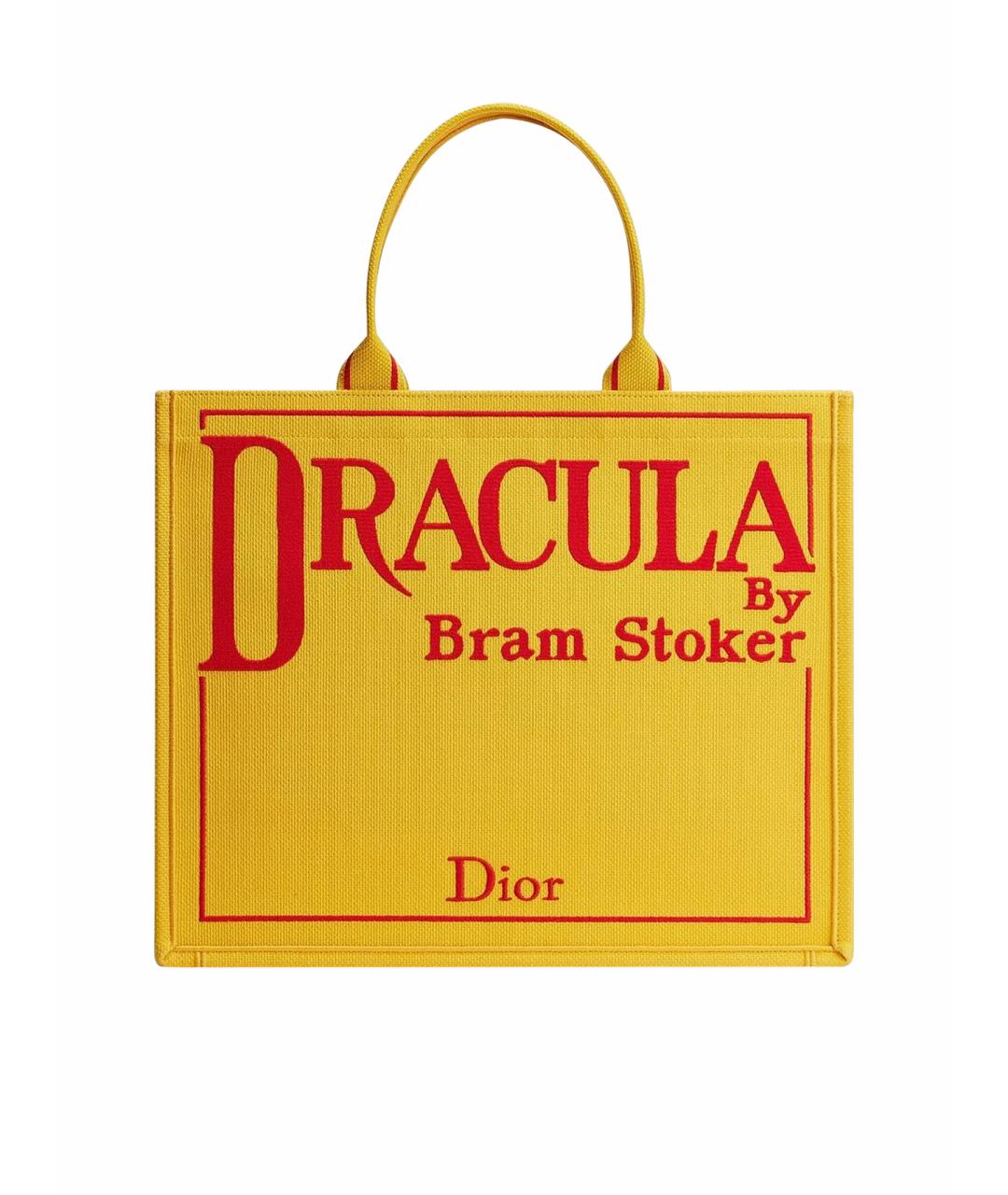 CHRISTIAN DIOR Желтая деним сумка тоут, фото 1