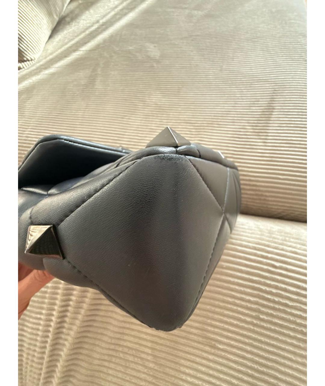 VALENTINO Черная кожаная сумка через плечо, фото 7