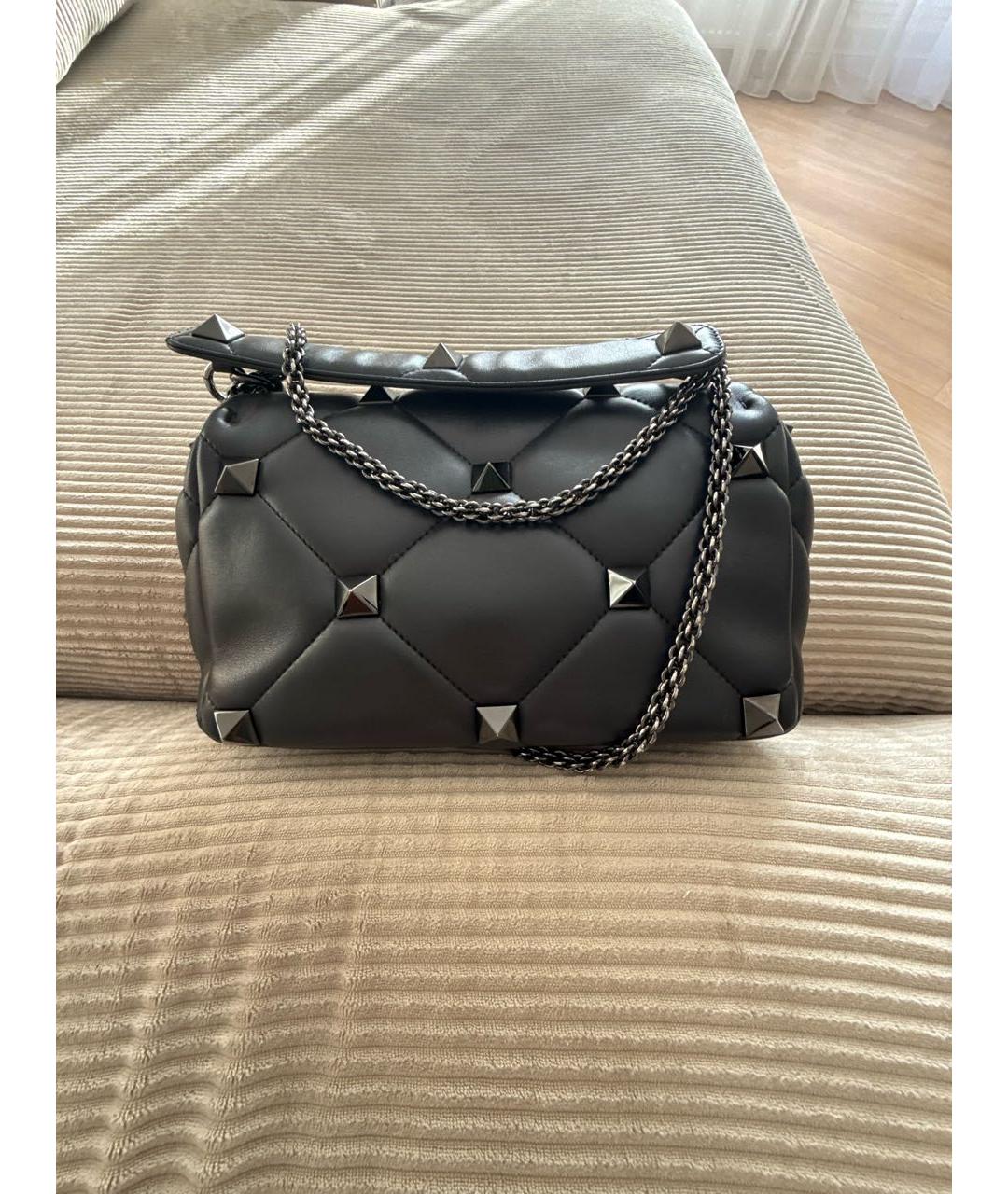 VALENTINO Черная кожаная сумка через плечо, фото 3