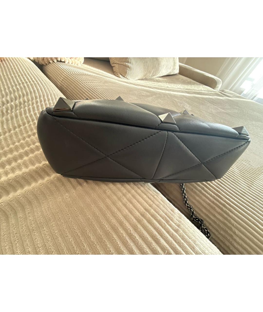 VALENTINO Черная кожаная сумка через плечо, фото 4