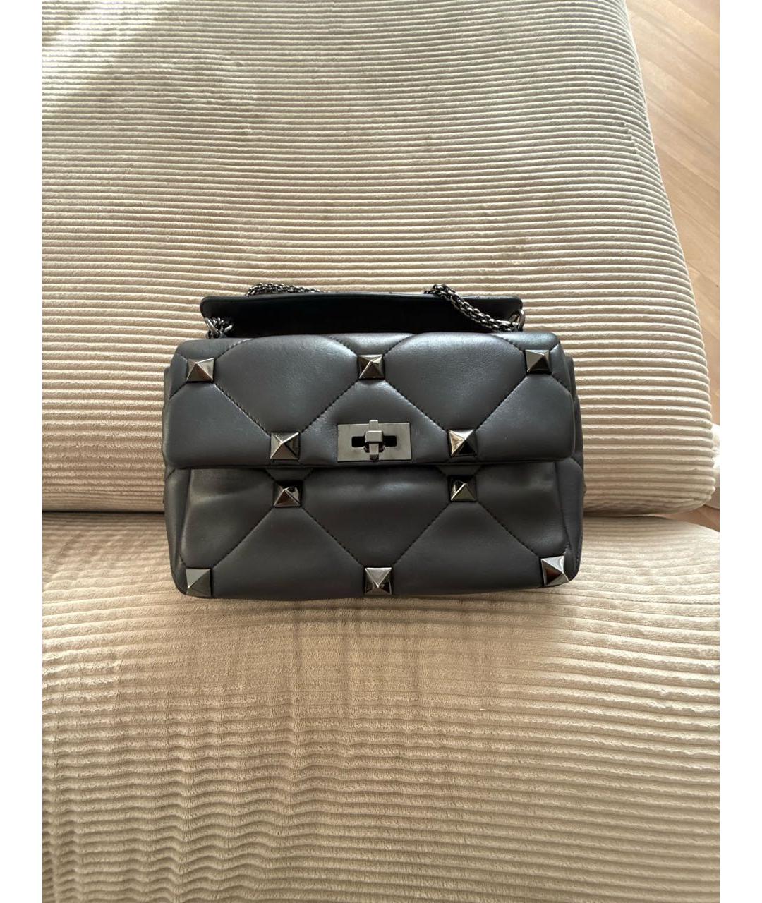 VALENTINO Черная кожаная сумка через плечо, фото 8