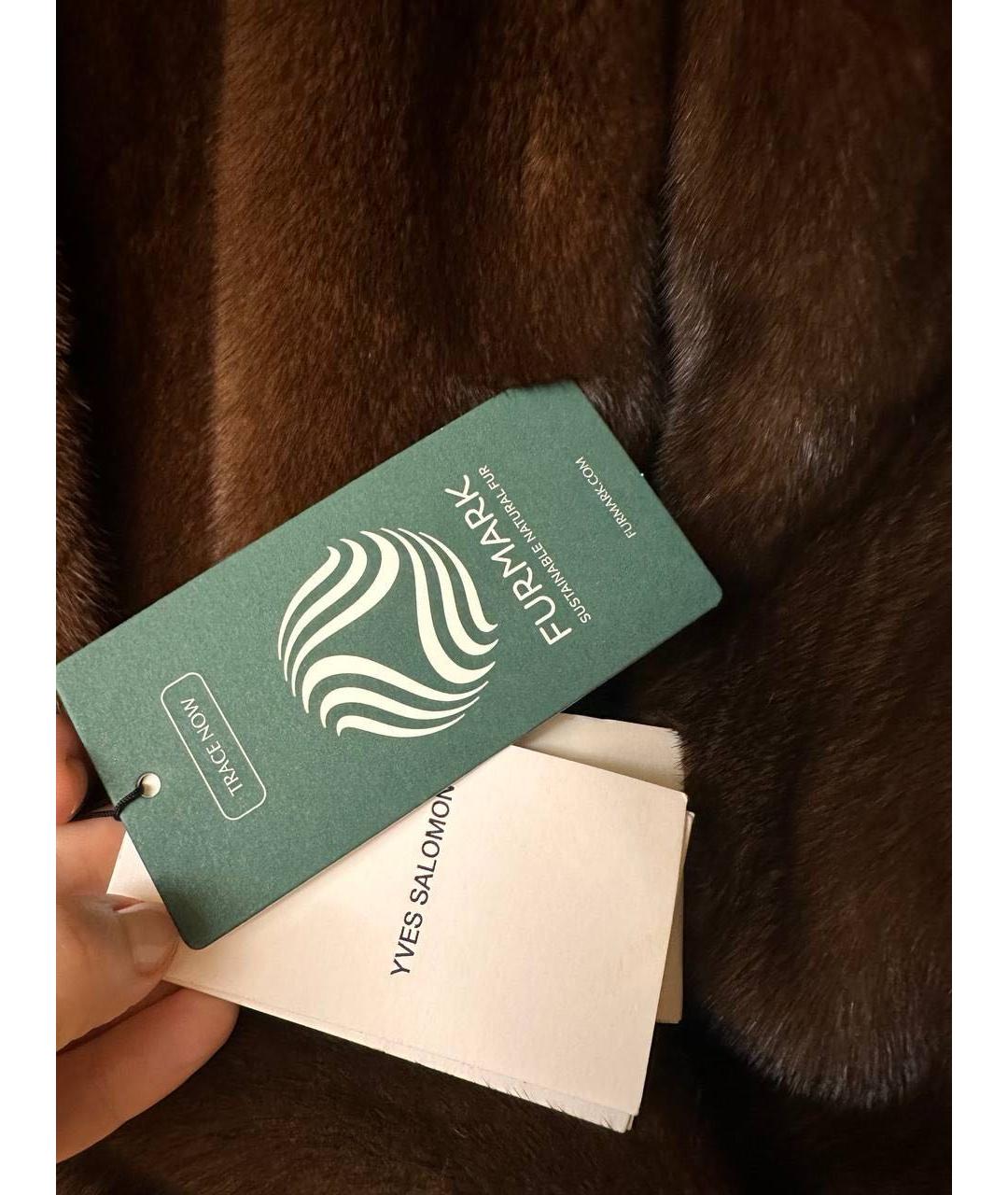 YVES SALOMON Коричневая меховая шуба, фото 3