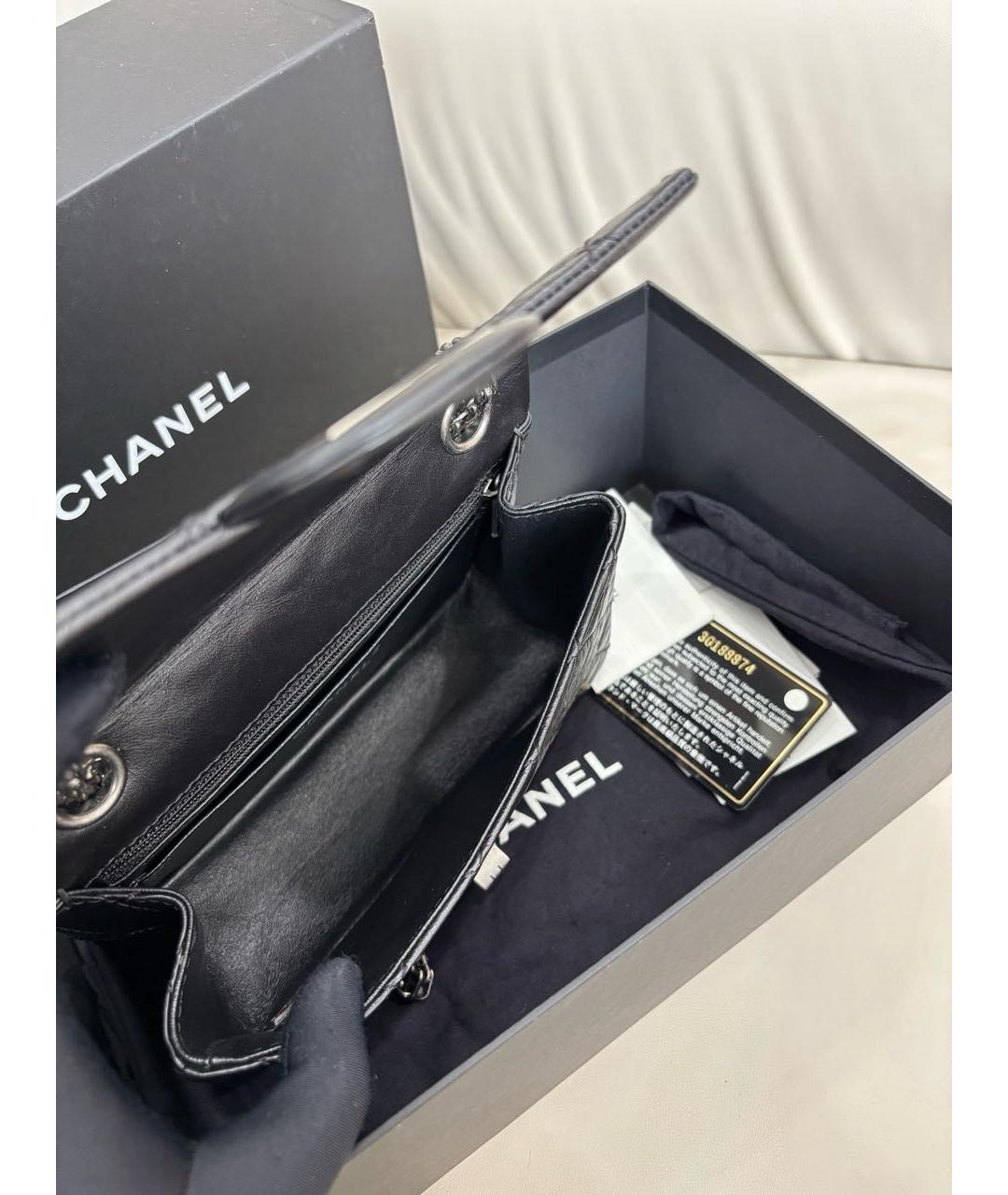 CHANEL Черная кожаная сумка через плечо, фото 8