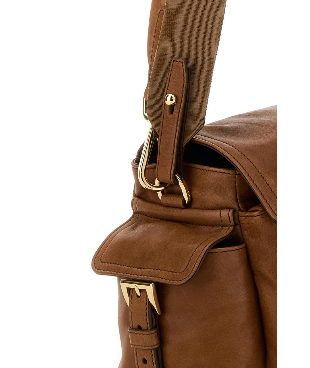 PRADA Коричневая кожаная сумка через плечо, фото 4