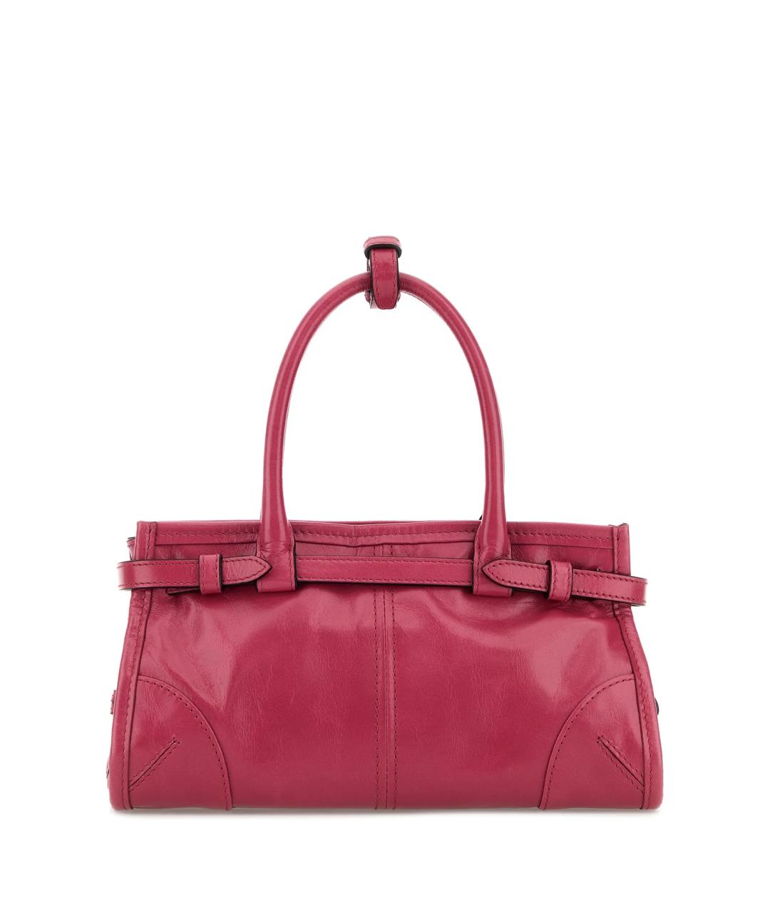 PRADA Фуксия кожаная сумка с короткими ручками, фото 3