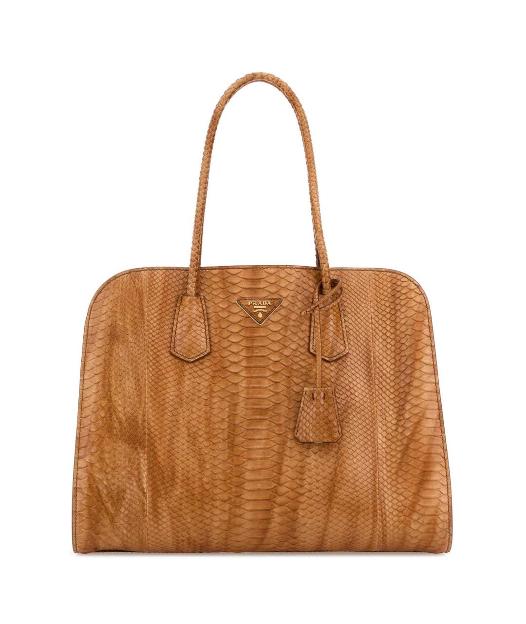 PRADA Коричневая кожаная сумка тоут, фото 1