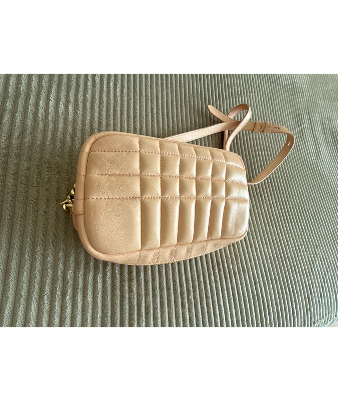 BURBERRY Бежевая кожаная сумка через плечо, фото 3