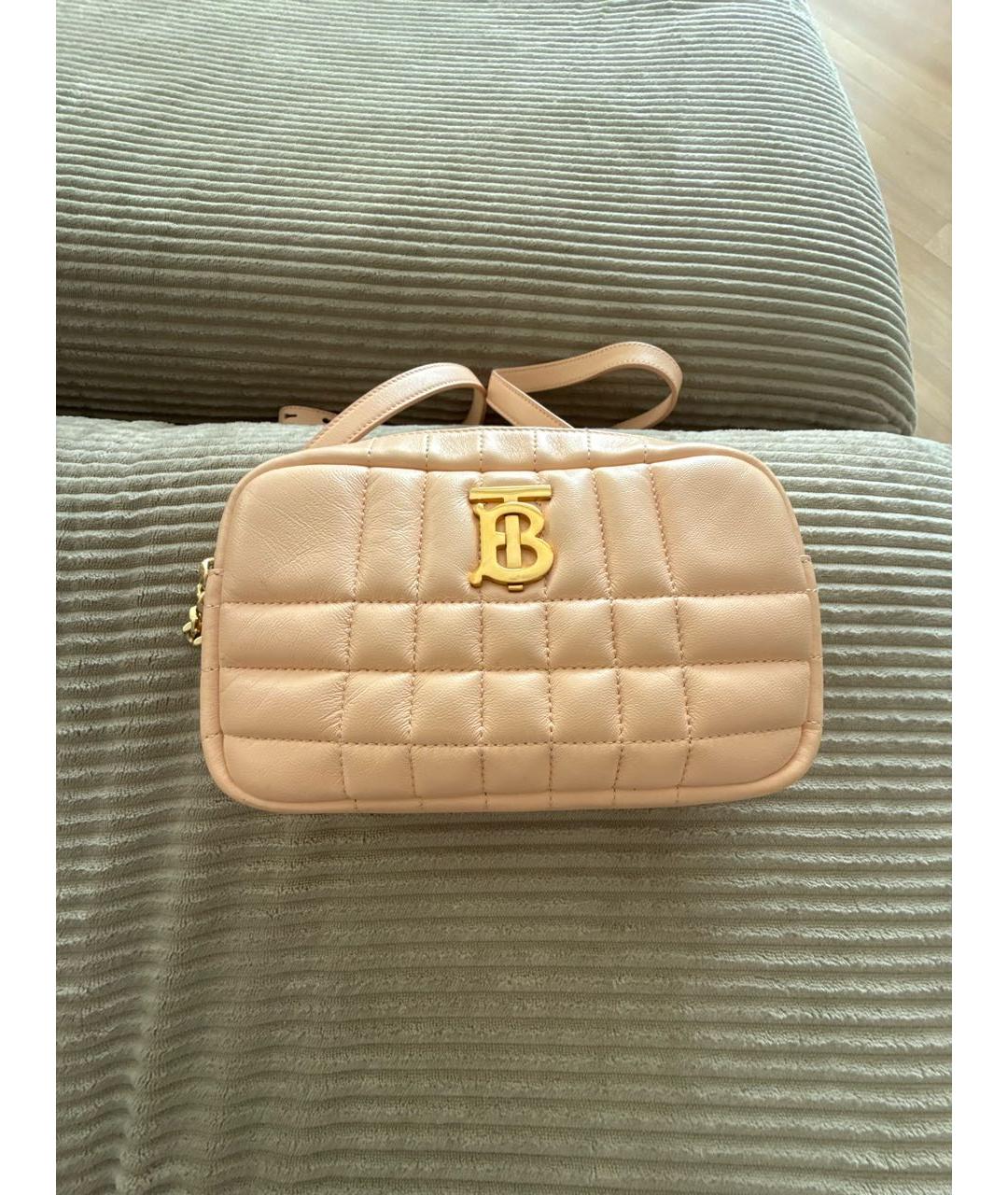 BURBERRY Бежевая кожаная сумка через плечо, фото 6