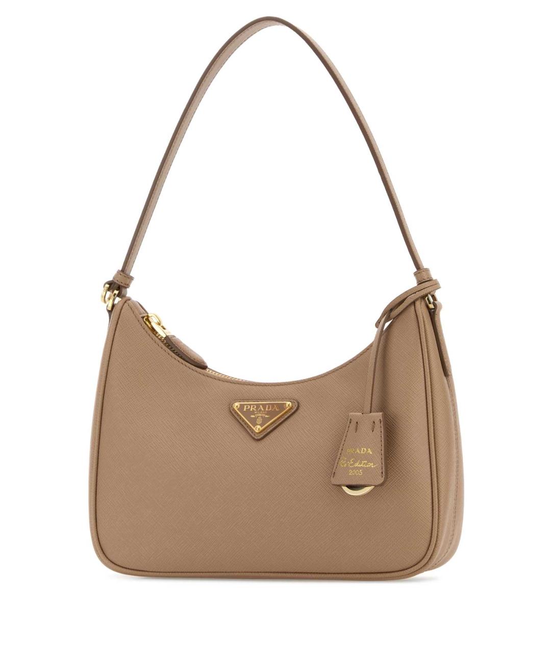 PRADA Бежевая кожаная сумка через плечо, фото 2
