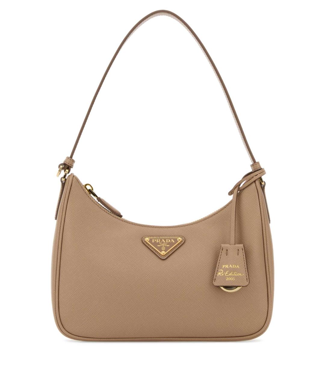 PRADA Бежевая кожаная сумка через плечо, фото 1