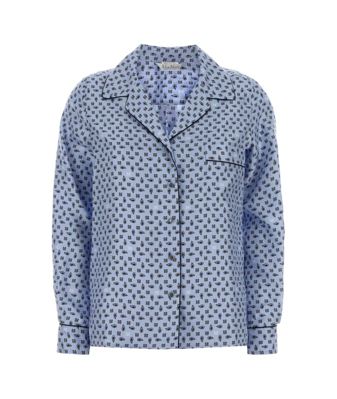 MAX MARA Голубая шелковая рубашка, фото 1