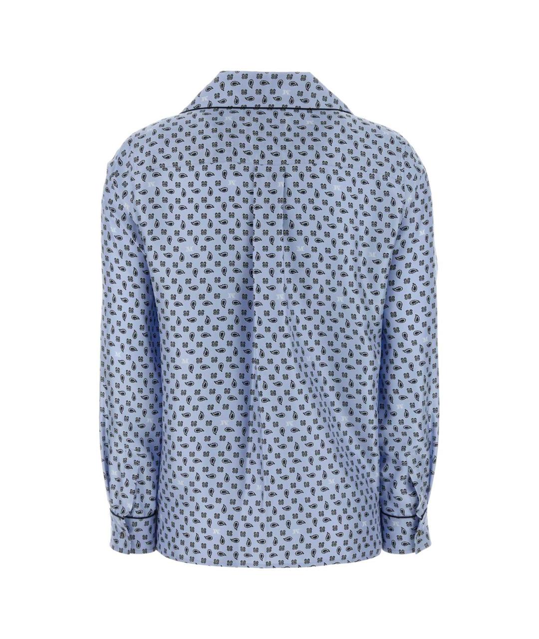 MAX MARA Голубая шелковая рубашка, фото 2