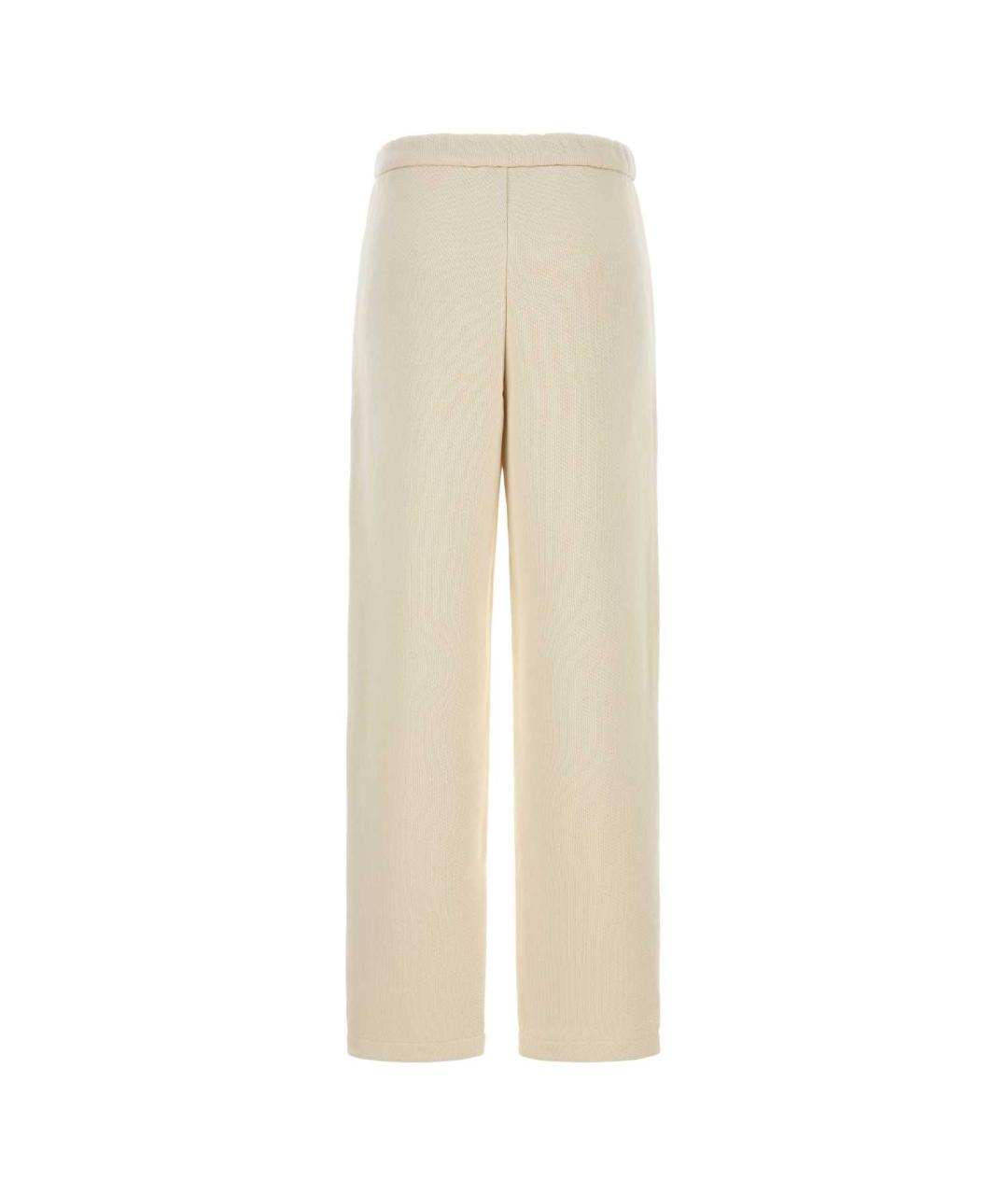 MAX MARA Бежевые хлопковые прямые брюки, фото 2