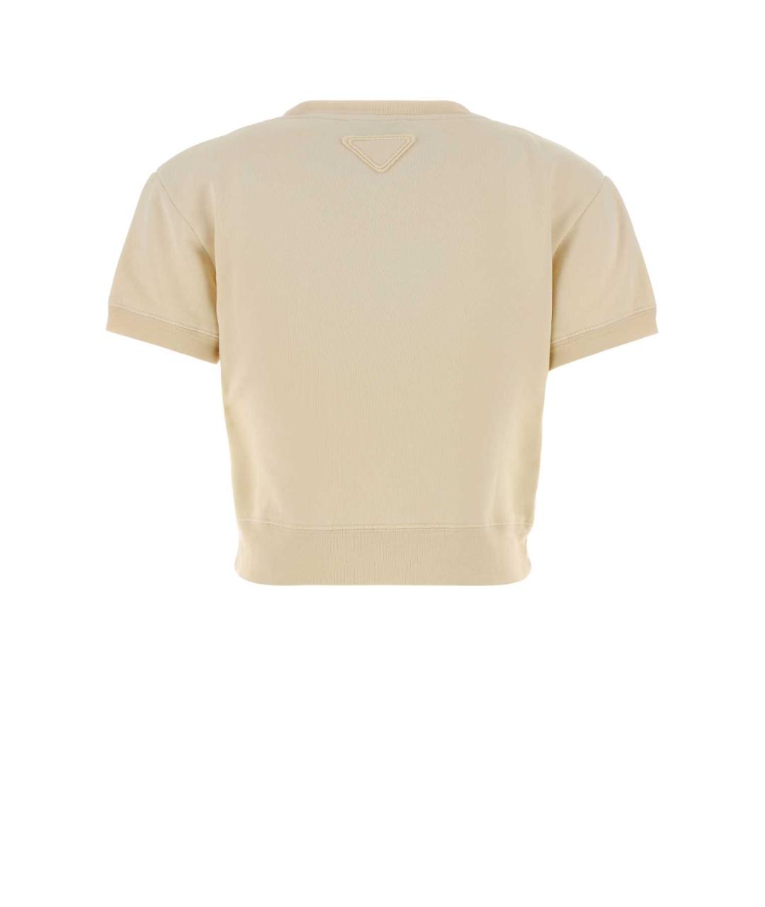PRADA Бежевая хлопковая футболка, фото 2