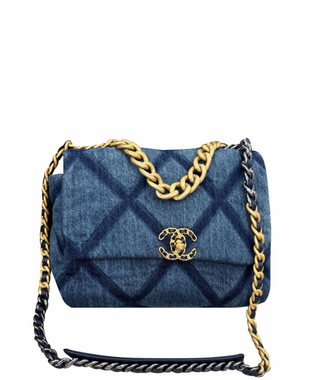 CHANEL Синяя деним сумка через плечо, фото 1