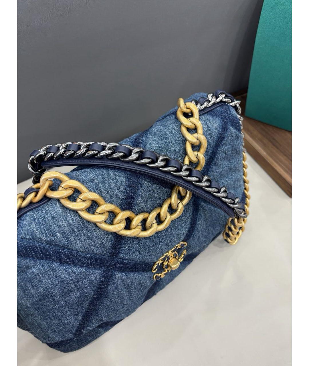 CHANEL Синяя деним сумка через плечо, фото 6