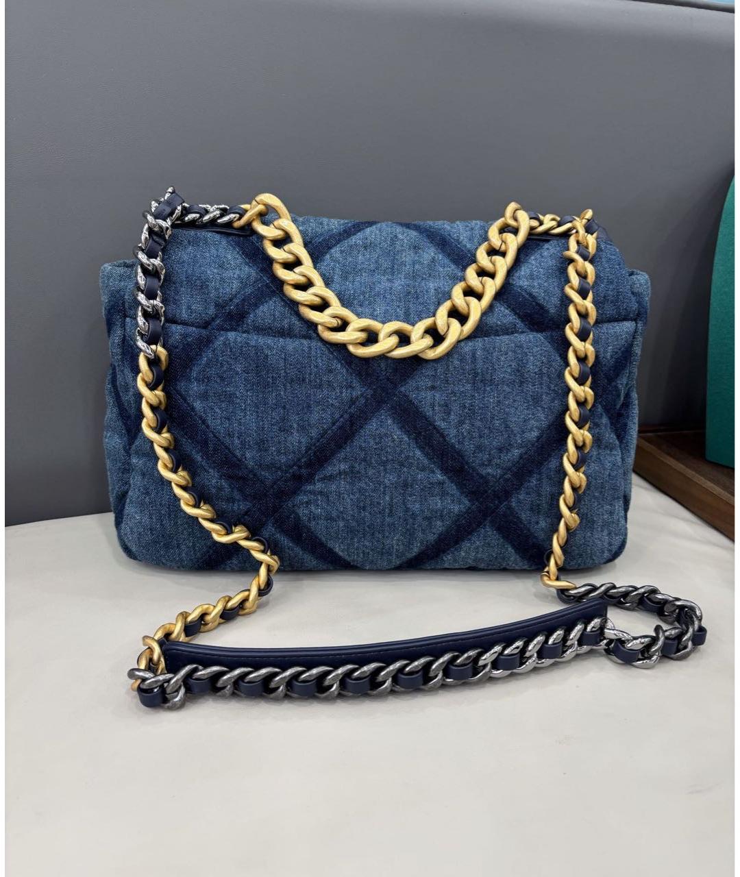 CHANEL Синяя деним сумка через плечо, фото 3