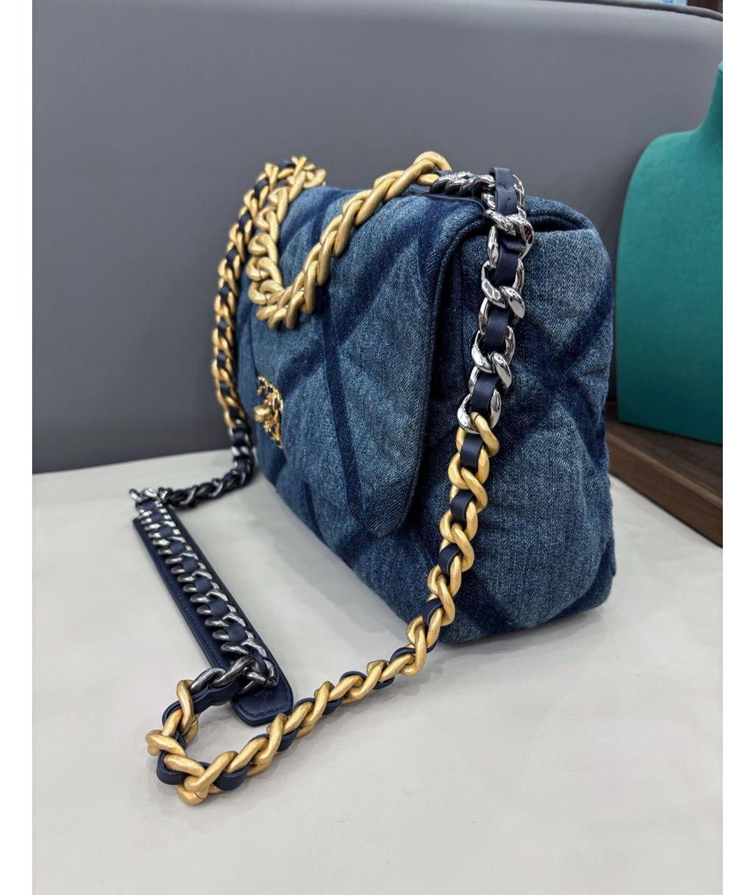 CHANEL Синяя деним сумка через плечо, фото 4