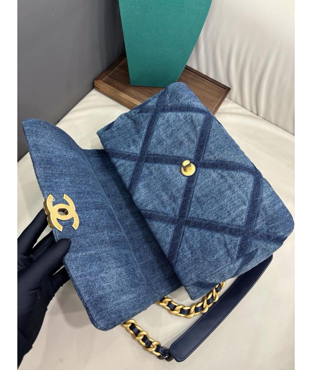 CHANEL Синяя деним сумка через плечо, фото 7
