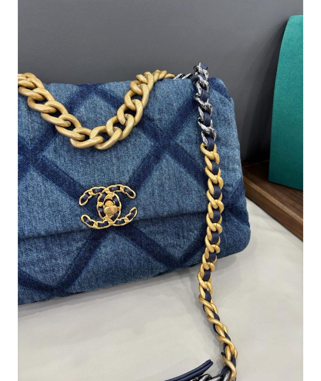 CHANEL Синяя деним сумка через плечо, фото 2