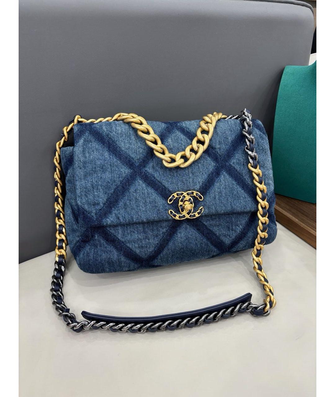 CHANEL Синяя деним сумка через плечо, фото 9