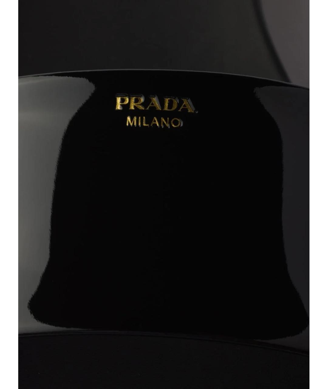 PRADA Черные шлепанцы из лакированной кожи, фото 6