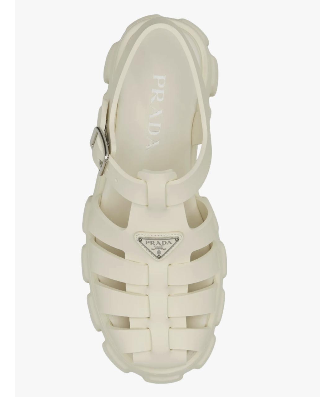 PRADA Белые резиновые сандалии, фото 4