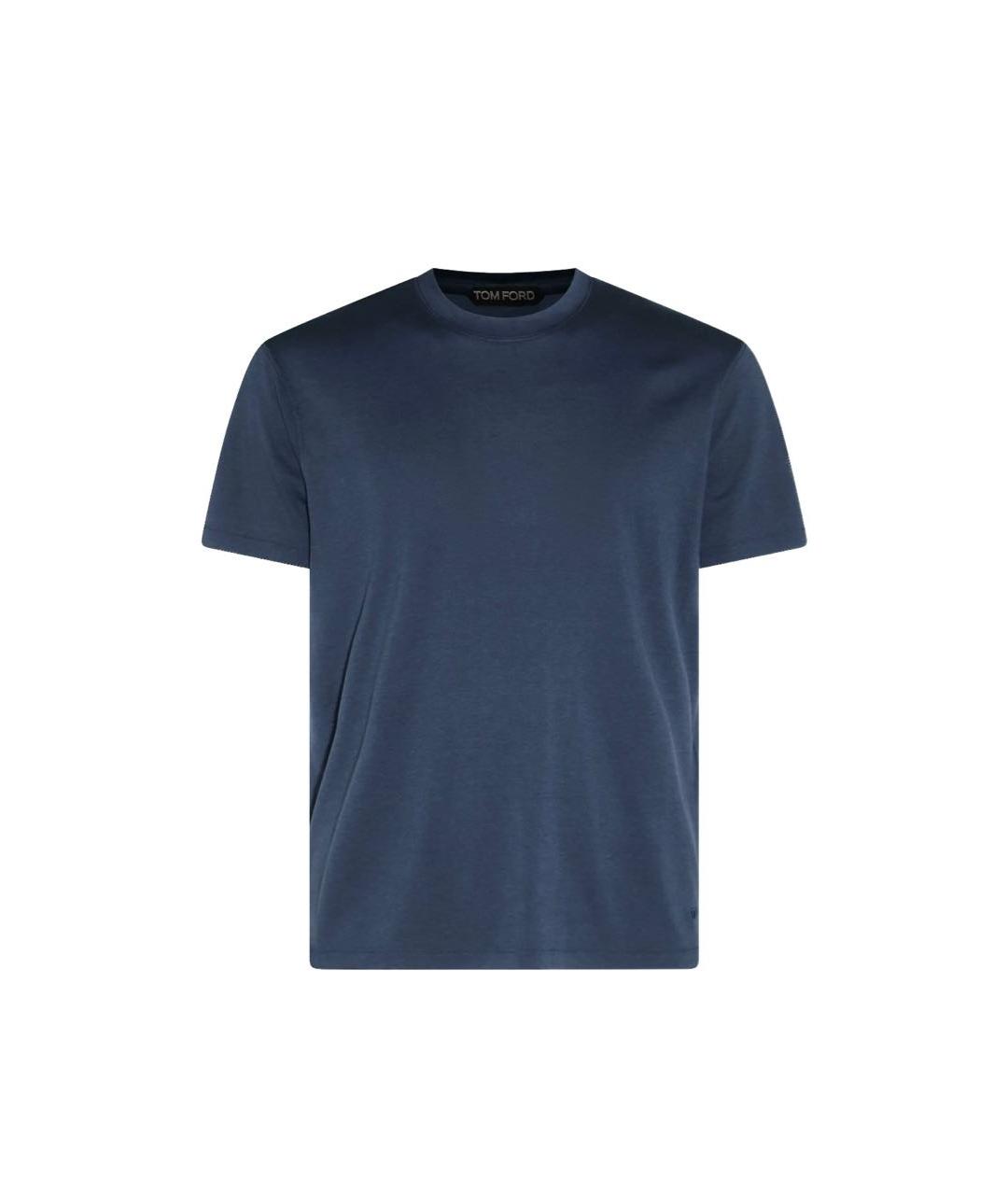 TOM FORD Темно-синяя хлопковая футболка, фото 6