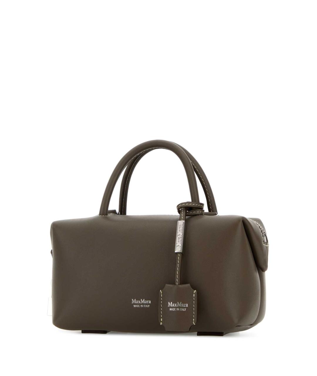 MAX MARA Коричневая кожаная сумка тоут, фото 2