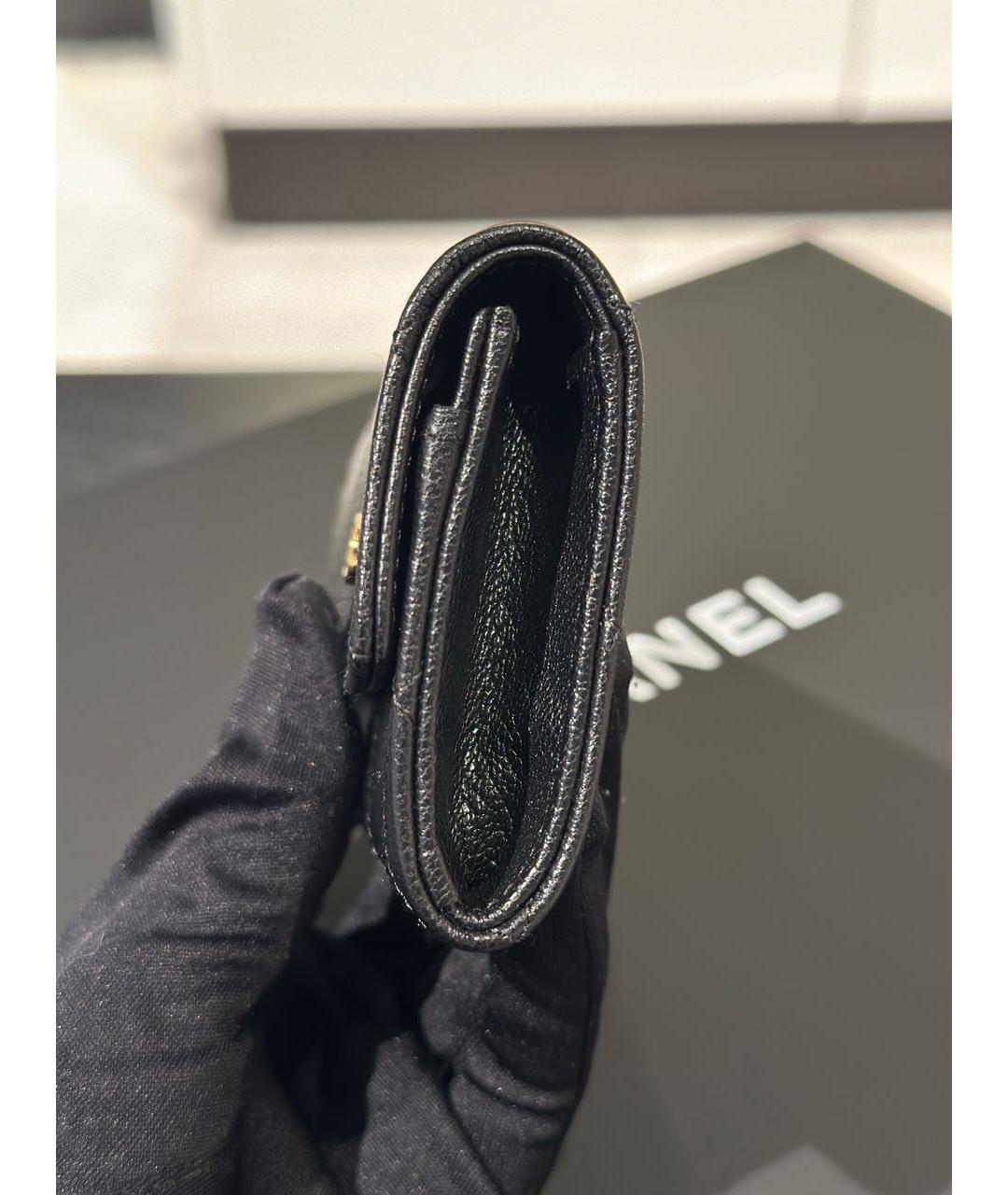 CHANEL Черный кожаный кошелек, фото 3