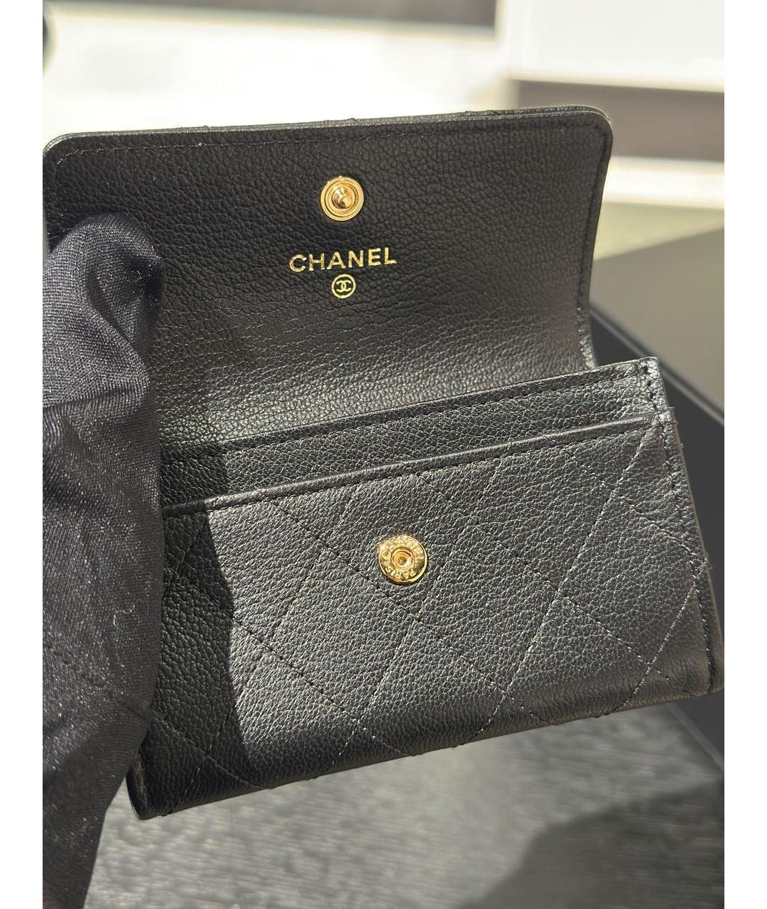 CHANEL Черный кожаный кошелек, фото 7