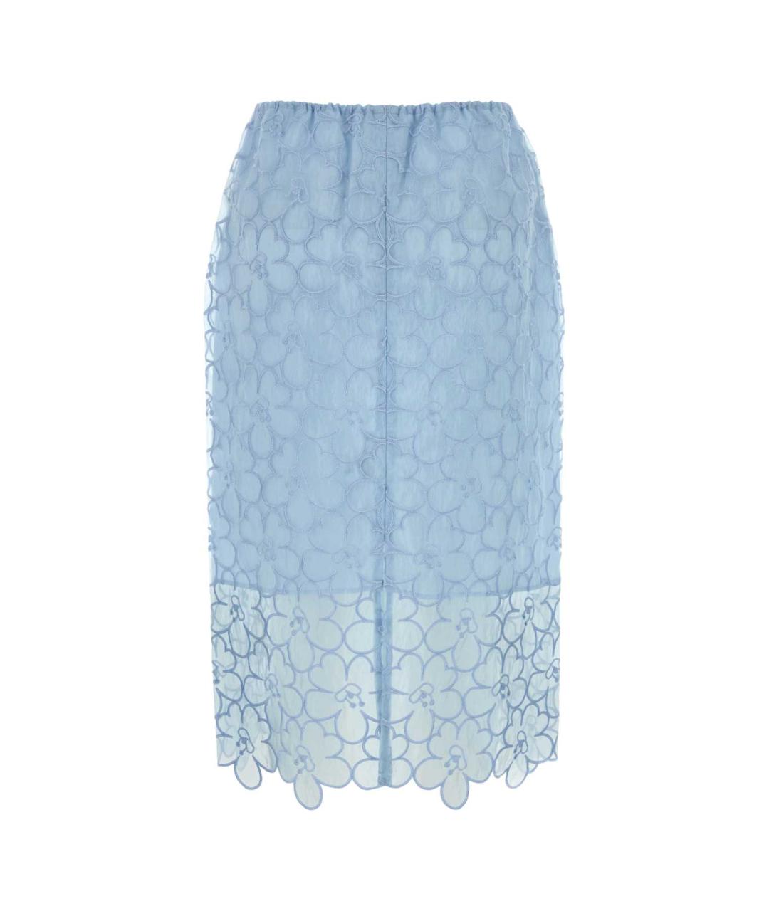 CECILIE BAHNSEN Голубая хлопковая юбка миди, фото 2
