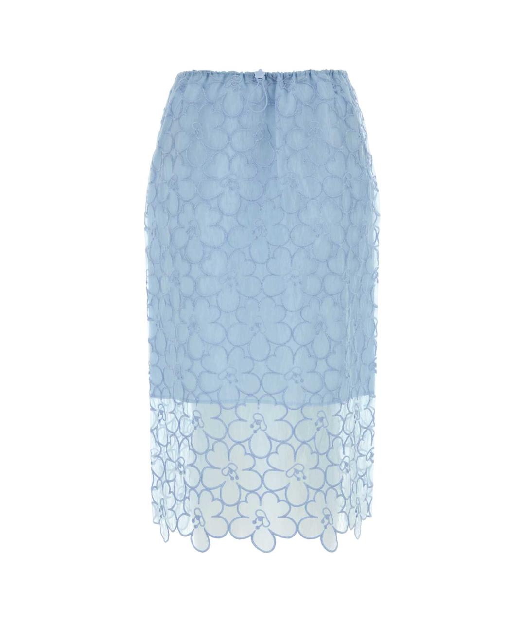 CECILIE BAHNSEN Голубая хлопковая юбка миди, фото 1