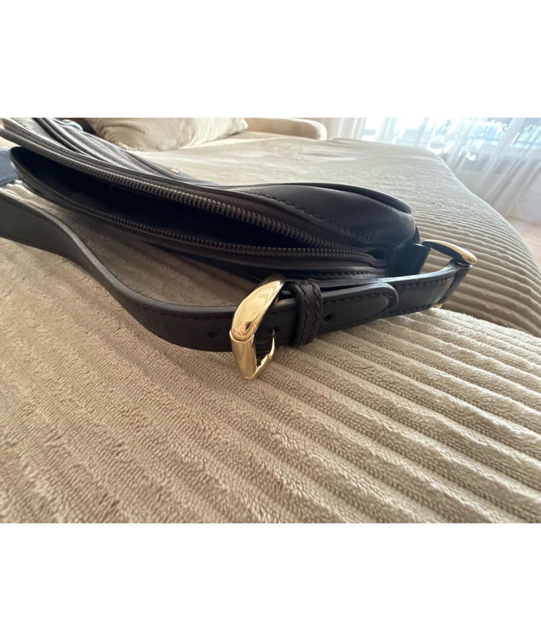 GUCCI Коричневая кожаная сумка через плечо, фото 5