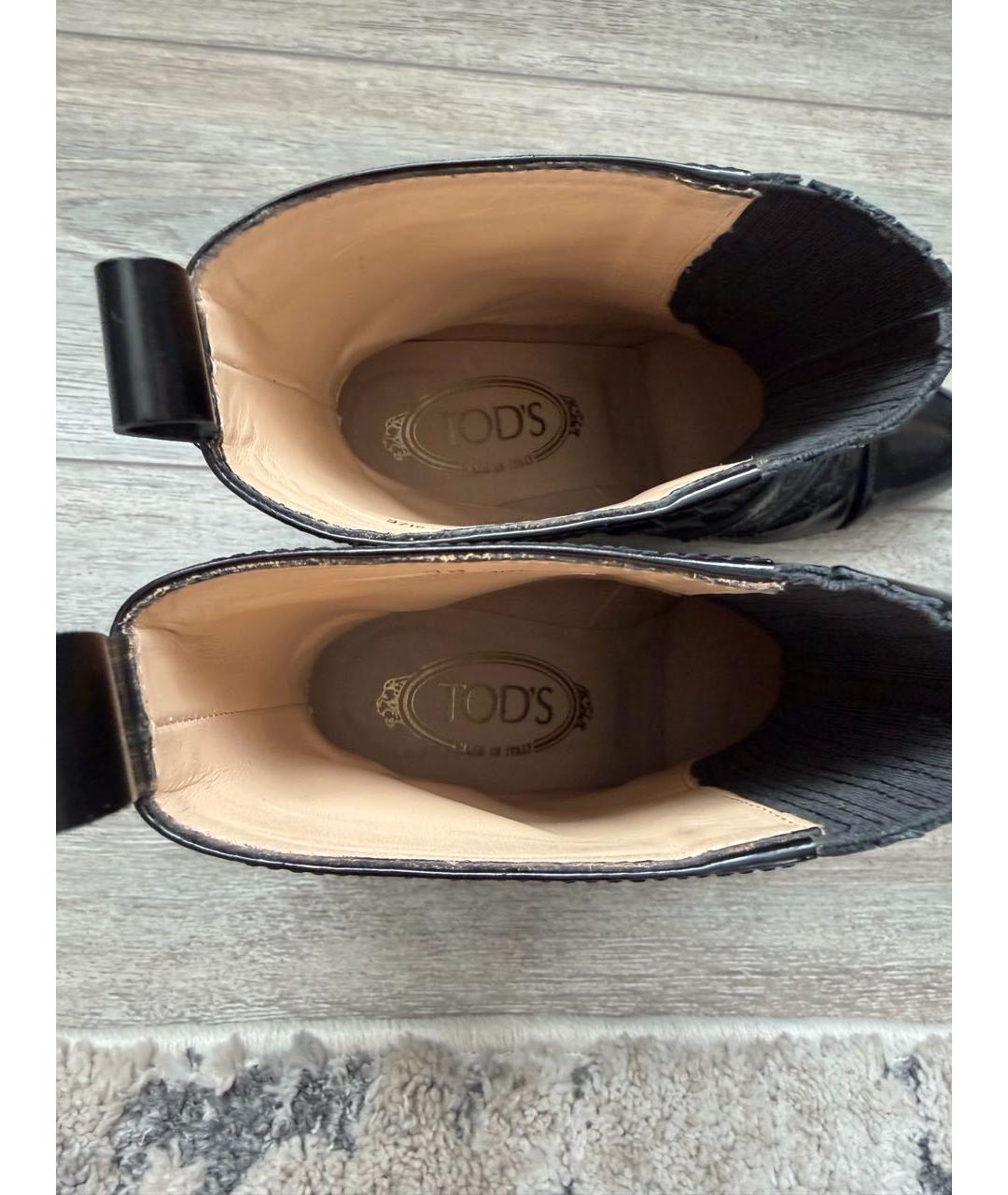 TOD'S Черные ботинки из лакированной кожи, фото 6