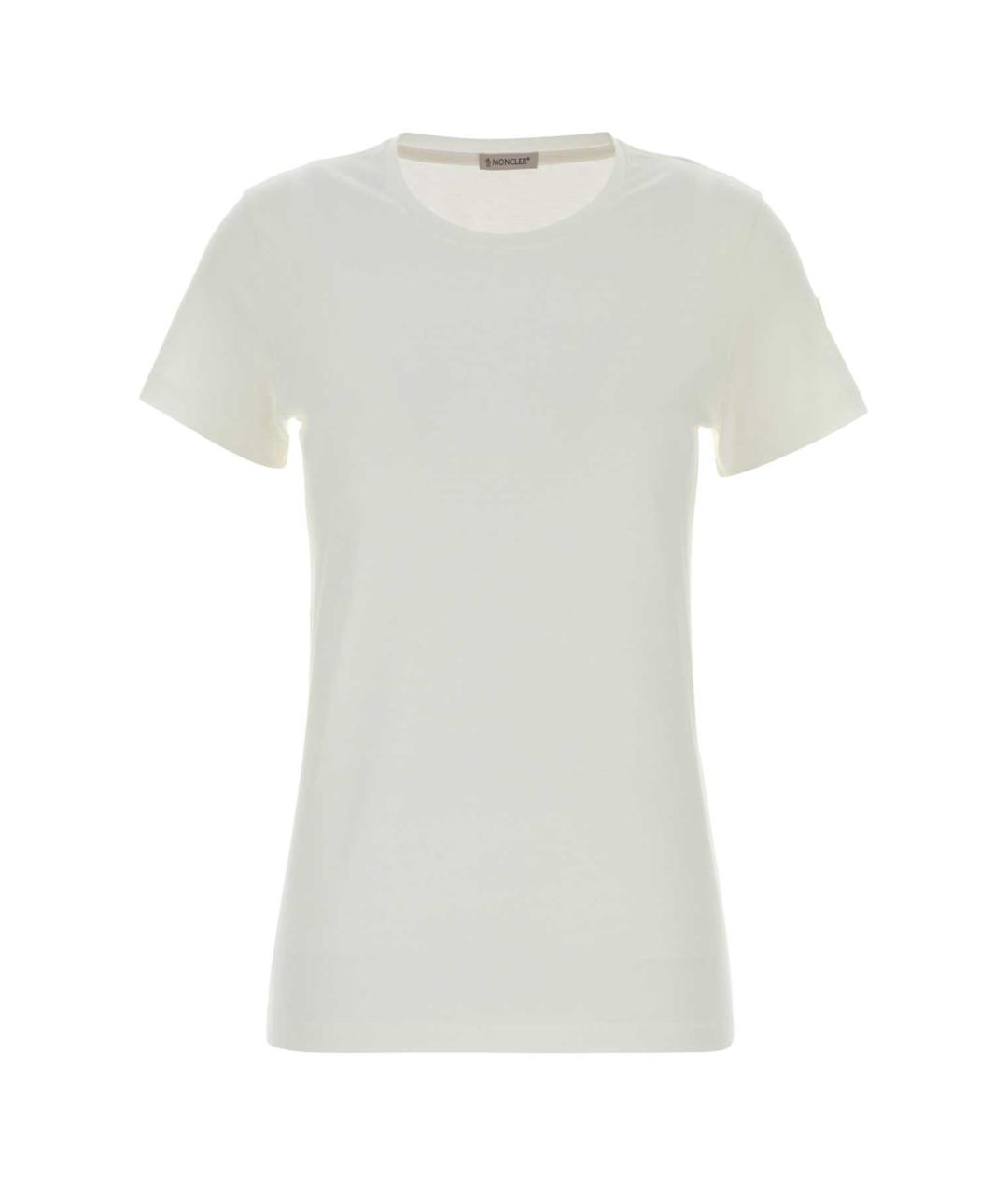MONCLER Белая хлопковая футболка, фото 1