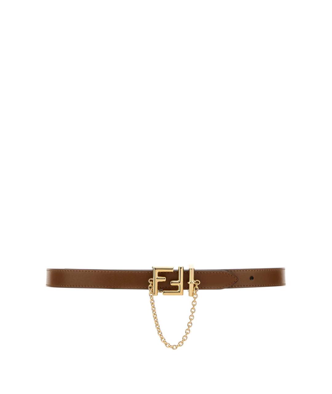FENDI Коричневый кожаный ремень, фото 1