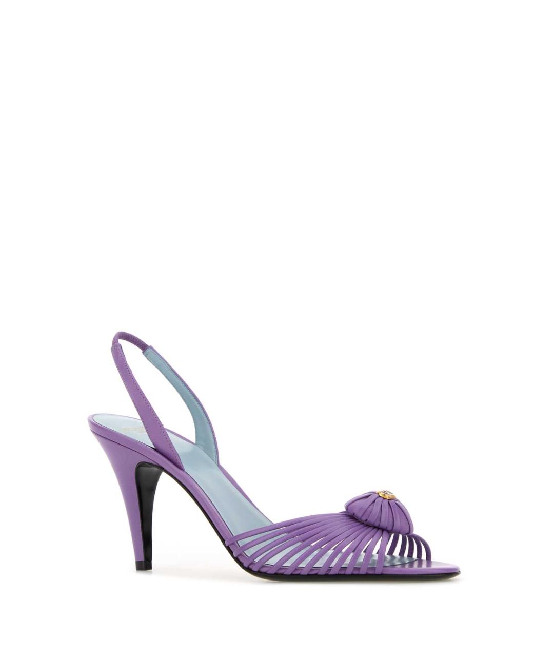 VALENTINO Фиолетовые кожаные босоножки, фото 2