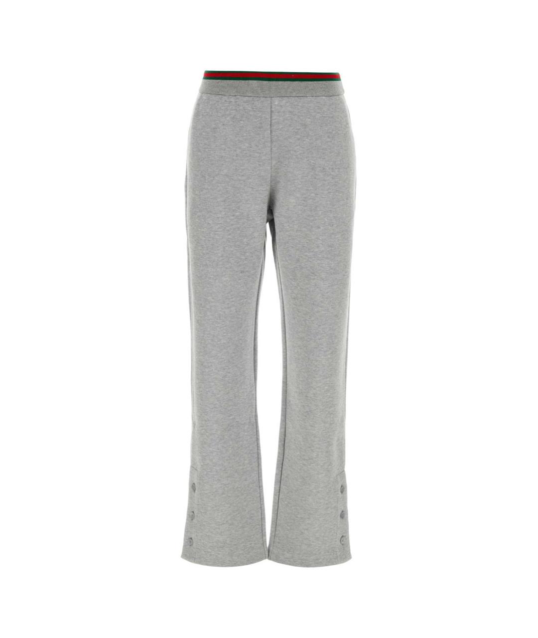 GUCCI Серые хлопковые прямые брюки, фото 1