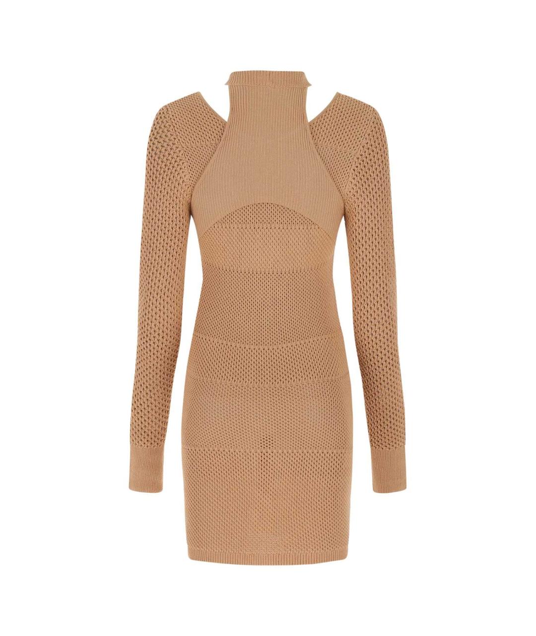 ANDREADAMO Коричневое вискозное коктейльное платье, фото 2