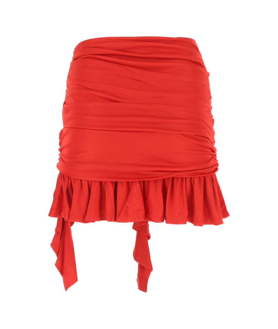 ANDREADAMO Красная вискозная юбка мини, фото 2