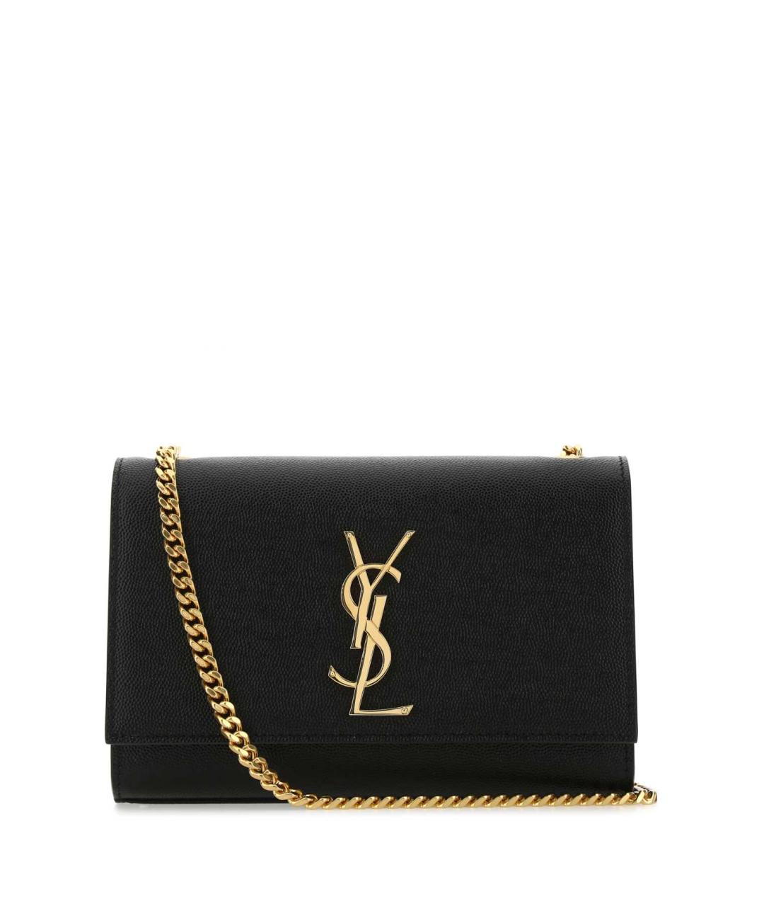 SAINT LAURENT Черная кожаная сумка через плечо, фото 1