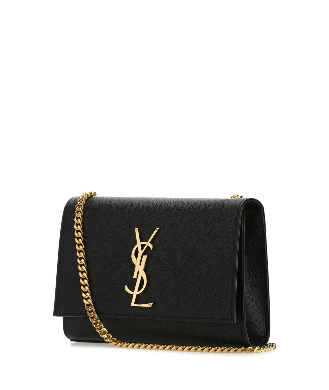 SAINT LAURENT Черная кожаная сумка через плечо, фото 2