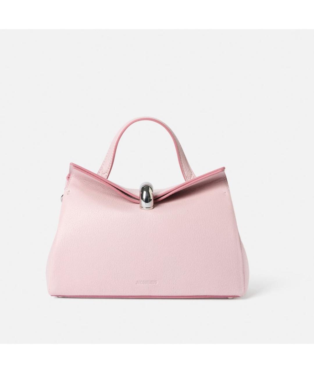JACQUEMUS Розовая кожаная сумка тоут, фото 4