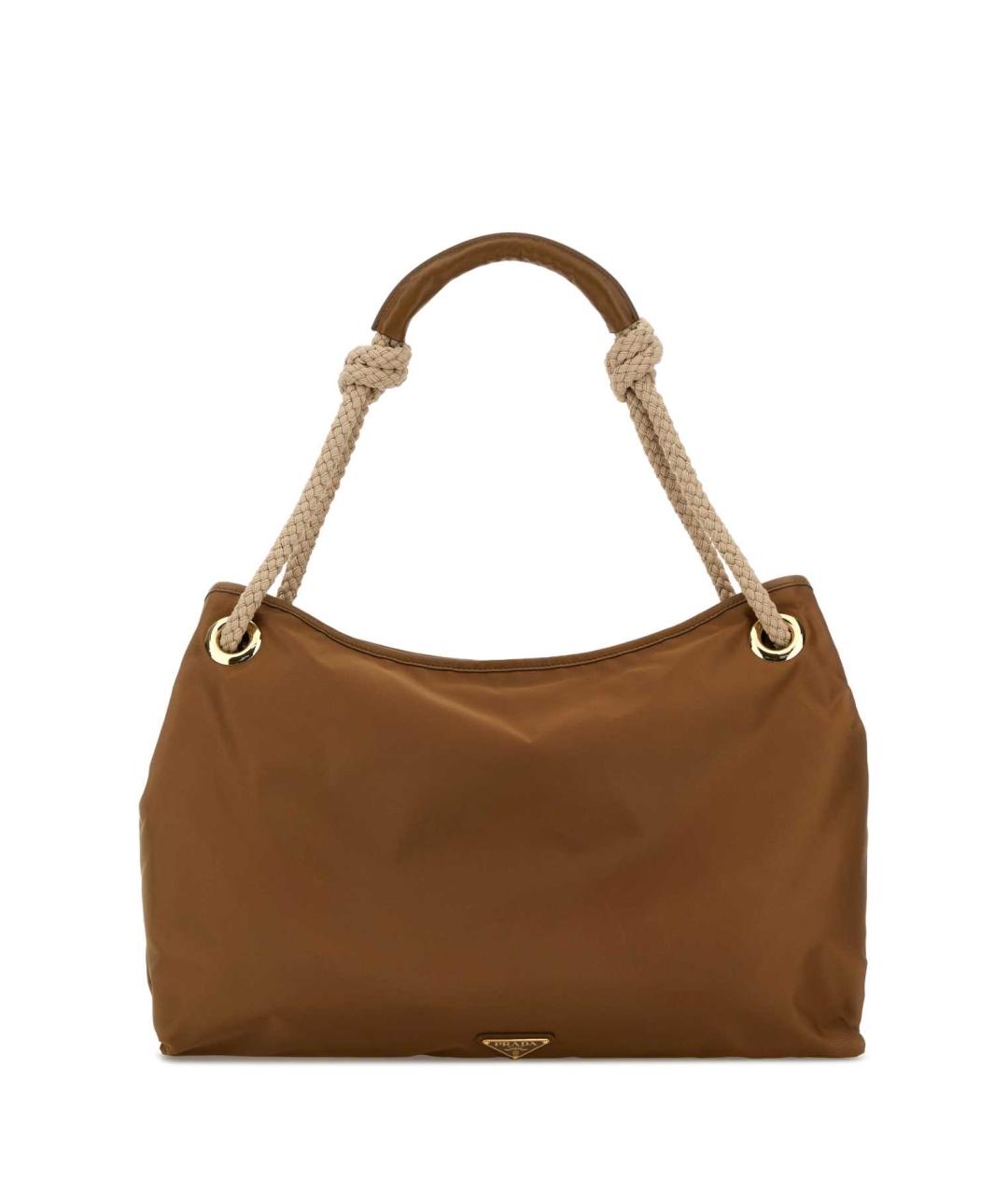 PRADA Коричневая синтетическая сумка через плечо, фото 1