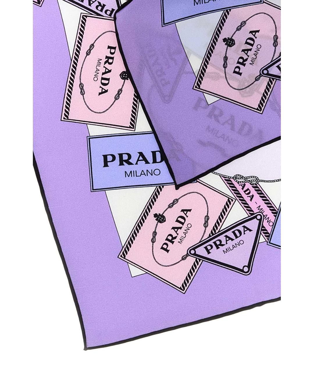 PRADA Фиолетовый шелковый платок, фото 2