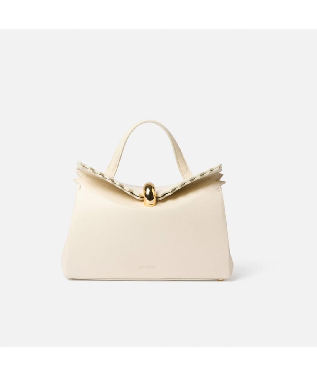 JACQUEMUS Бежевая кожаная сумка тоут, фото 5